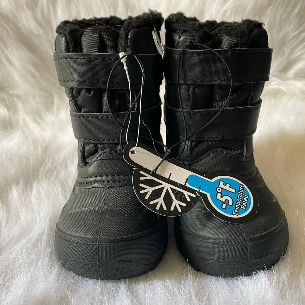 Wonder Nation Boots Boys Size 6 Black Velcro Latch New With Tags‎ -5 F